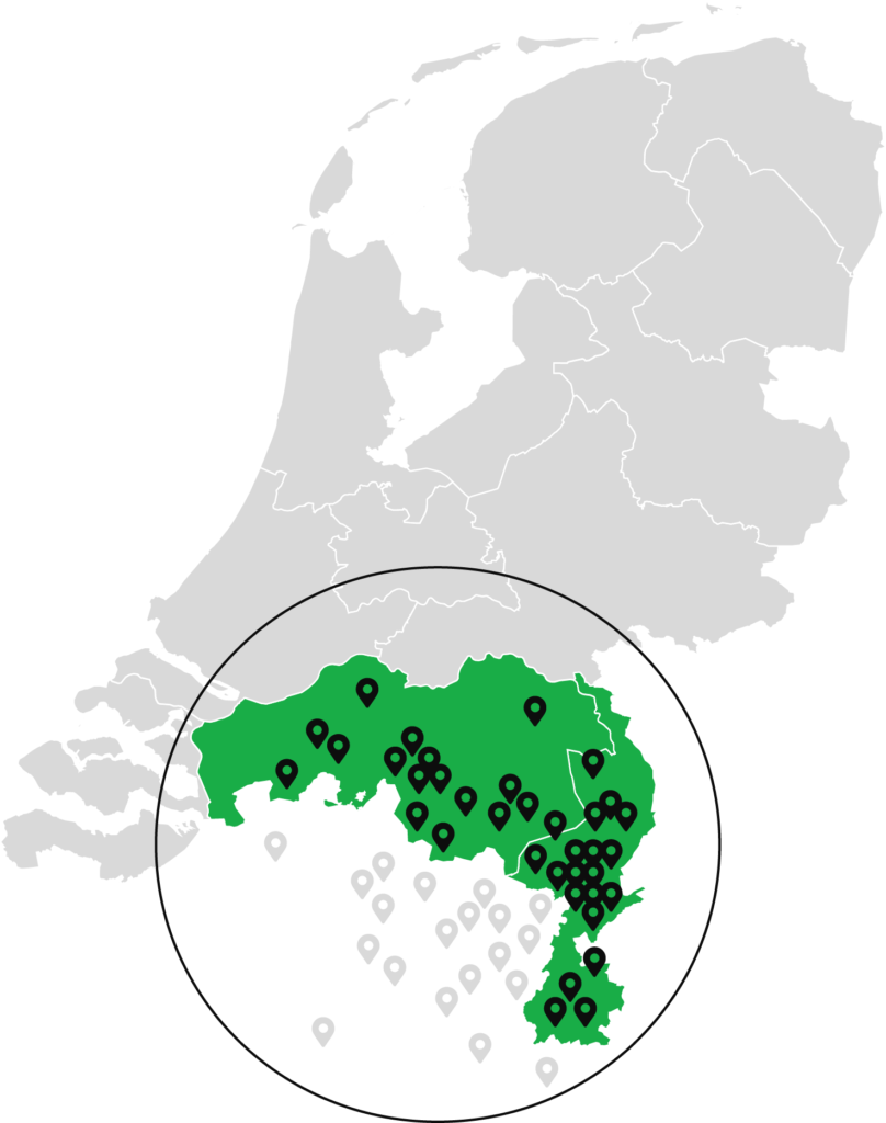 Onze realisaties van bedrijfshallen in kaart gebracht in Nederland